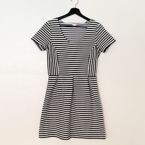 J. Crew Factory Black and White Striped Dress